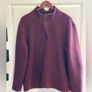 Men’s maroon waffle print quarter zip